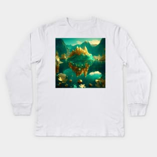 Emeral golden lake Kids Long Sleeve T-Shirt